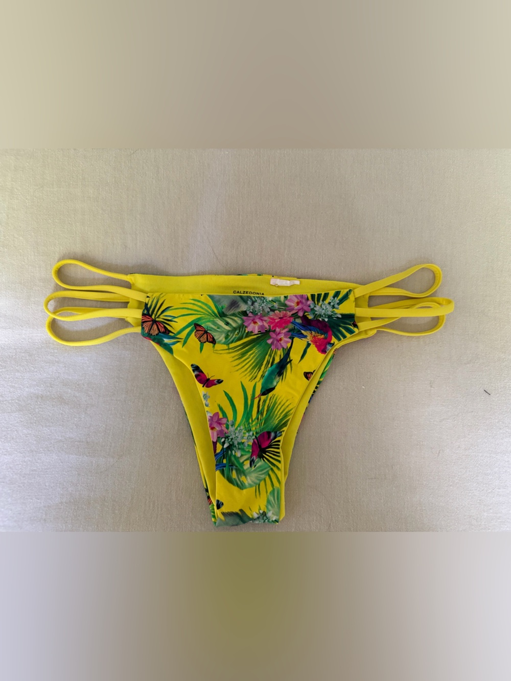 Calzedonia Yellow Tropical String Bikini Bottom